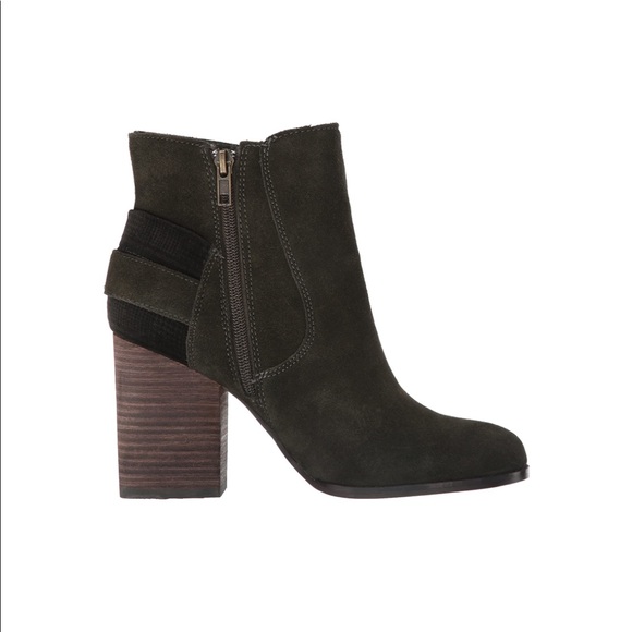 NWOT Sbicca Lorenza Suede Leather Block Heel Ankle Booties - Green - SIZE 8 - Picture 3 of 7